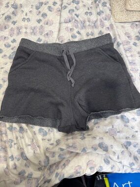 Free People Charcoal Gray High-Waist Lounge Shorts